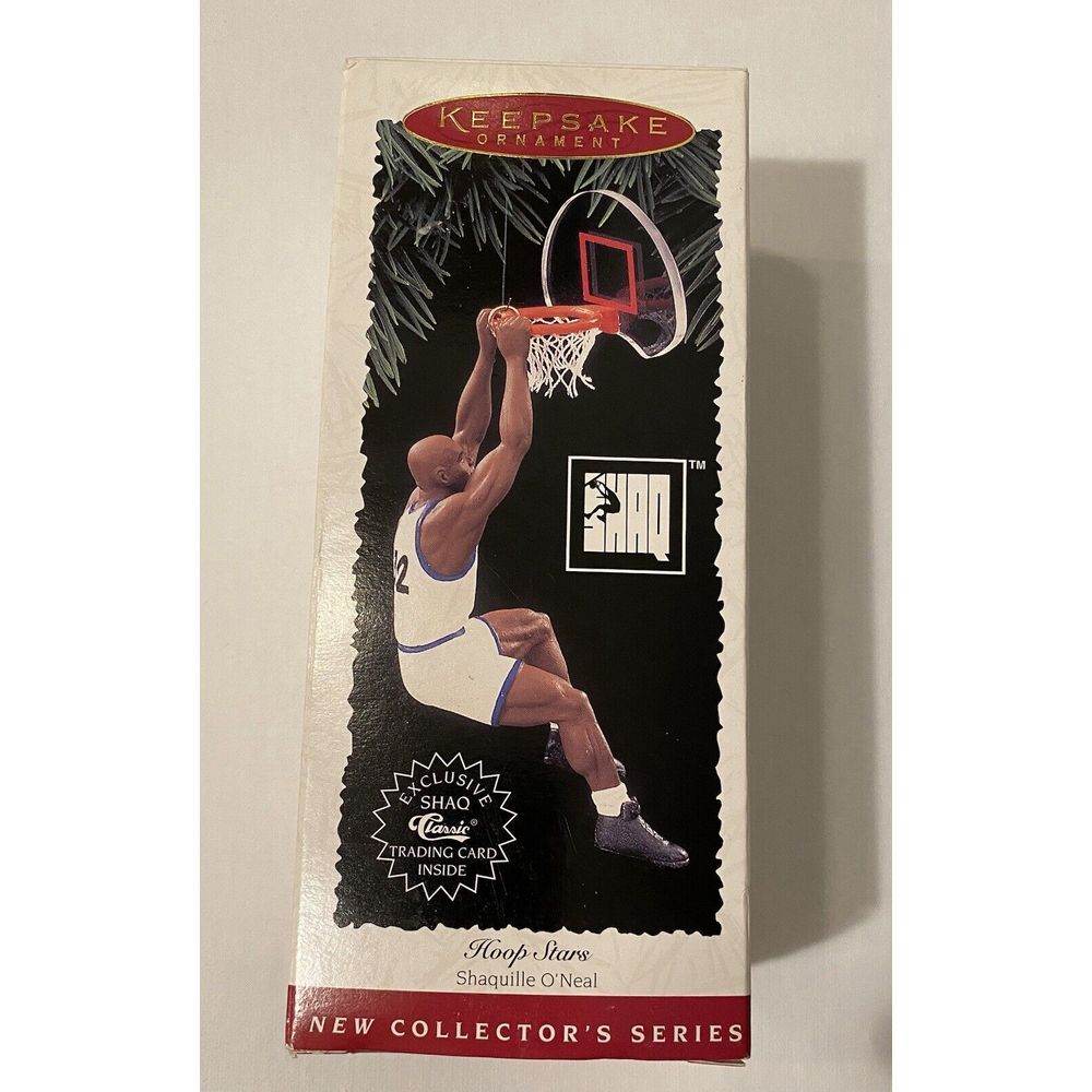 Shaquille O'Neal Hallmark Keepsake Ornament‎ Hoop Stars 1995 w/ Trading Card NIB
